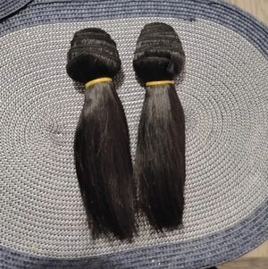 Natural Black Remy Hair Extensions - Smooth Straight Bundles